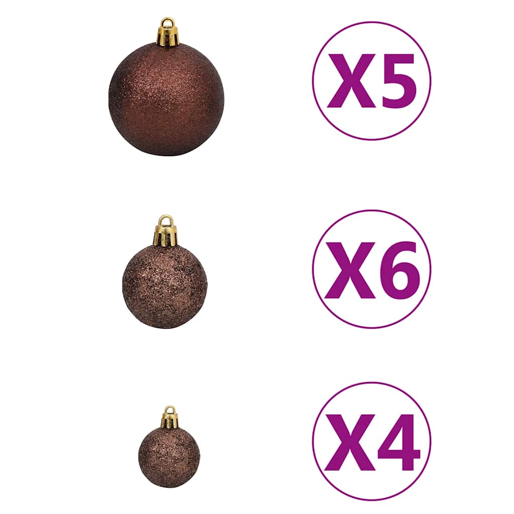 vidaXL Künstlicher Weihnachtsbaum mit Beleuchtung Kugeln Zapfen 180 cm