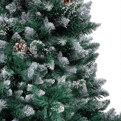vidaXL Künstlicher Weihnachtsbaum mit LEDs Kugeln Zapfen 240 cm