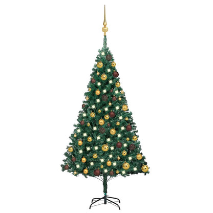 vidaXL Künstlicher Weihnachtsbaum mit Beleuchtung & Kugeln Grün 120 cm