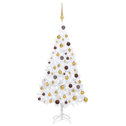 vidaXL Künstlicher Weihnachtsbaum mit Beleuchtung & Kugeln Weiß 120 cm