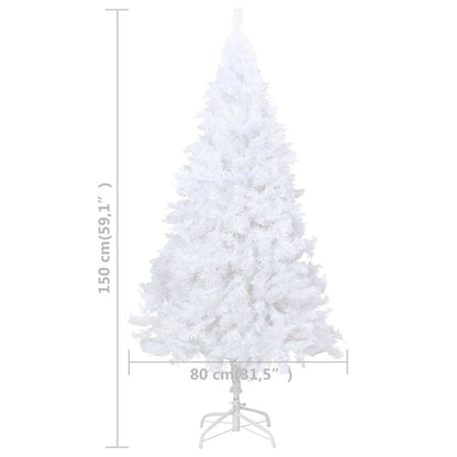 vidaXL Künstlicher Weihnachtsbaum mit Beleuchtung & Kugeln Weiß 150 cm