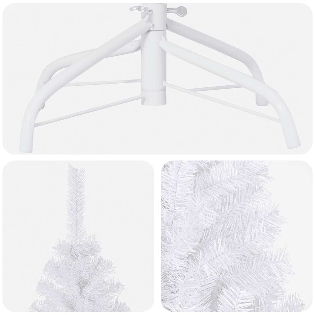 vidaXL Künstlicher Weihnachtsbaum mit Beleuchtung & Kugeln Weiß 180 cm