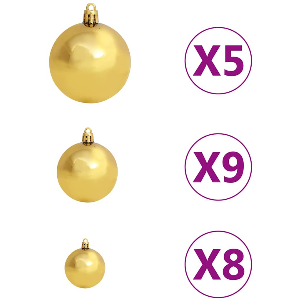 vidaXL Künstlicher Weihnachtsbaum mit Beleuchtung & Kugeln Weiß 120 cm