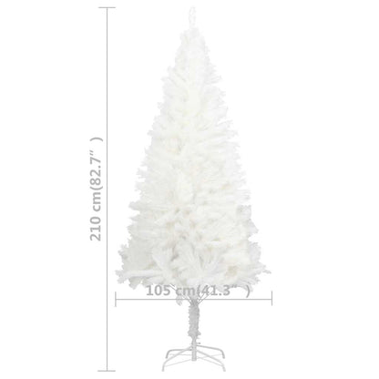 vidaXL Künstlicher Weihnachtsbaum mit Beleuchtung & Kugeln Weiß 210 cm