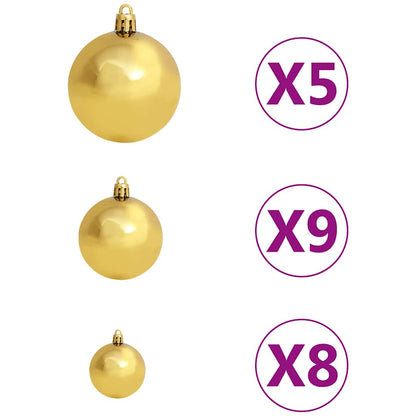 vidaXL Künstlicher Weihnachtsbaum Nordmann LED & Kugeln Grün 180 cm