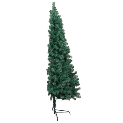 vidaXL Künstlicher Halb-Weihnachtsbaum Beleuchtung Kugeln Grün 180 cm