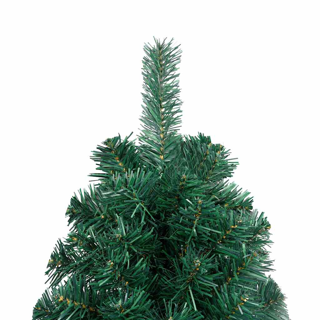 vidaXL Künstlicher Halb-Weihnachtsbaum Beleuchtung Kugeln Grün 240 cm