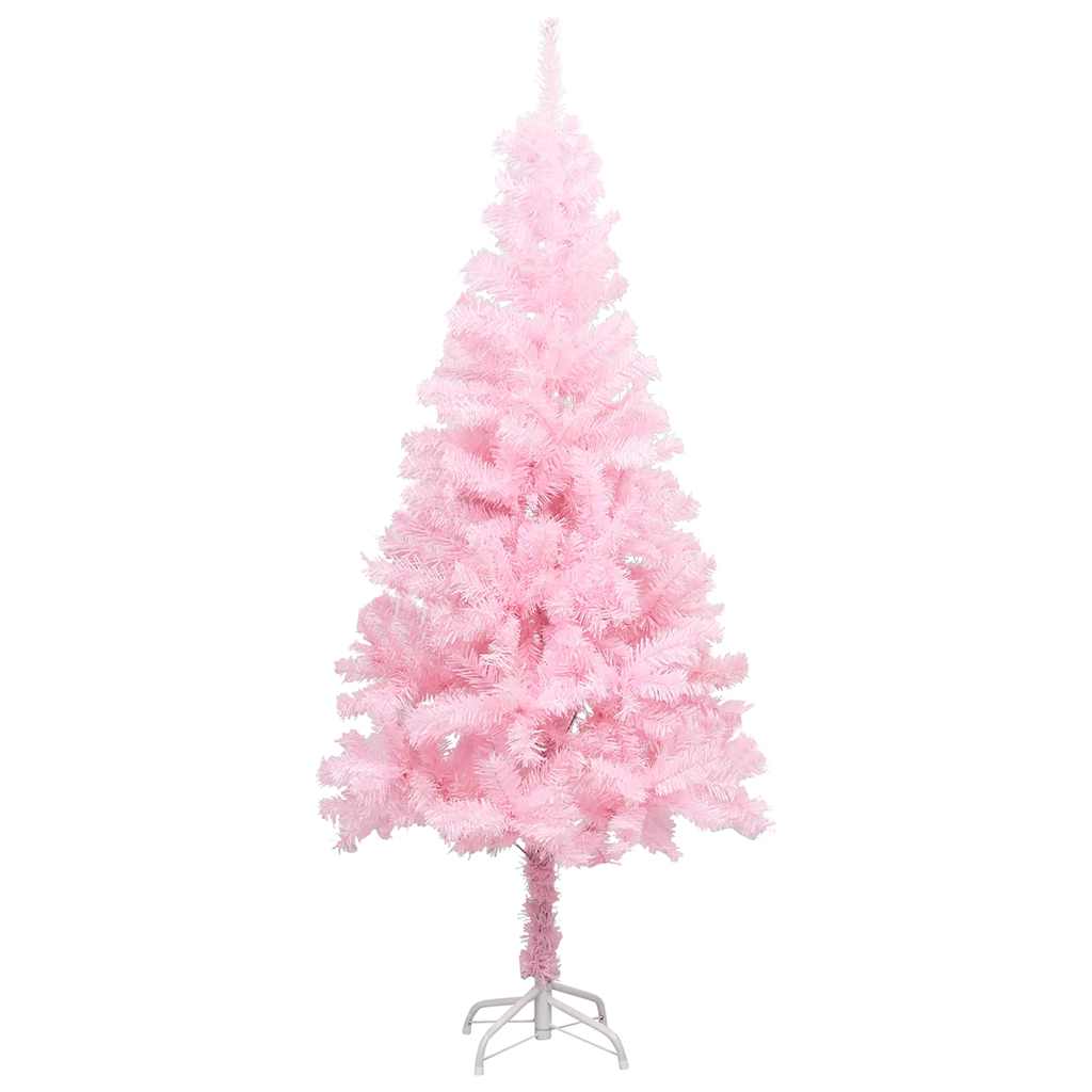 vidaXL Künstlicher Weihnachtsbaum mit Beleuchtung & Kugeln Rosa 120cm