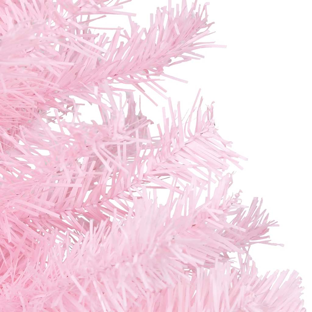 vidaXL Künstlicher Weihnachtsbaum mit Beleuchtung & Kugeln Rosa 120cm