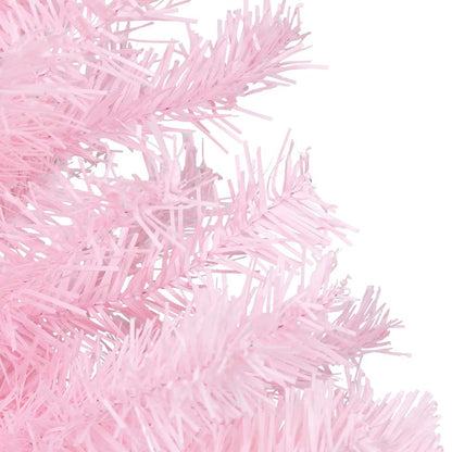 vidaXL Künstlicher Weihnachtsbaum mit Beleuchtung & Kugeln Rosa 120cm