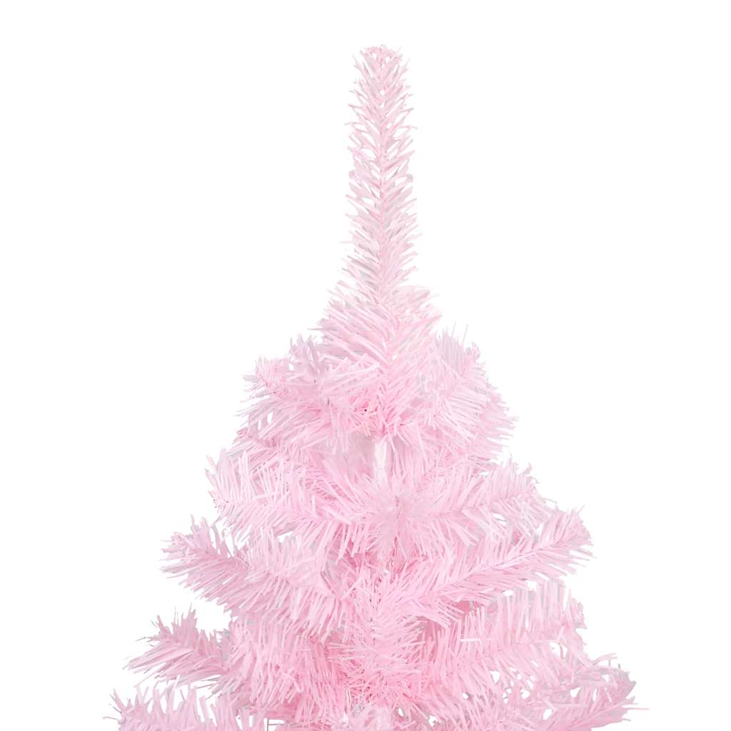 vidaXL Künstlicher Weihnachtsbaum mit Beleuchtung & Kugeln Rosa 180cm