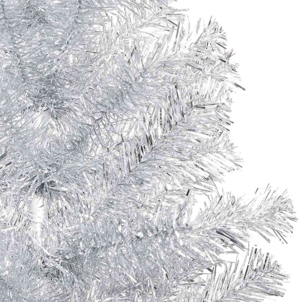 vidaXL Künstlicher Weihnachtsbaum Beleuchtung & Kugeln Silber 120 cm