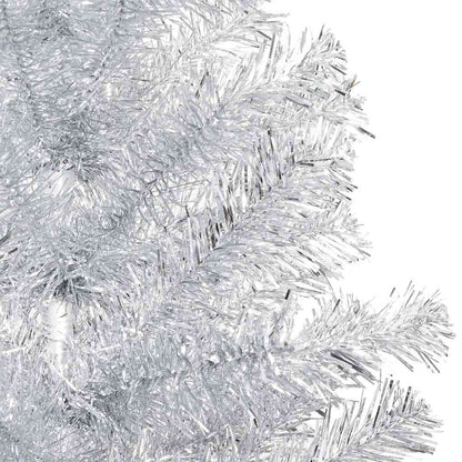 vidaXL Künstlicher Weihnachtsbaum Beleuchtung & Kugeln Silber 120 cm