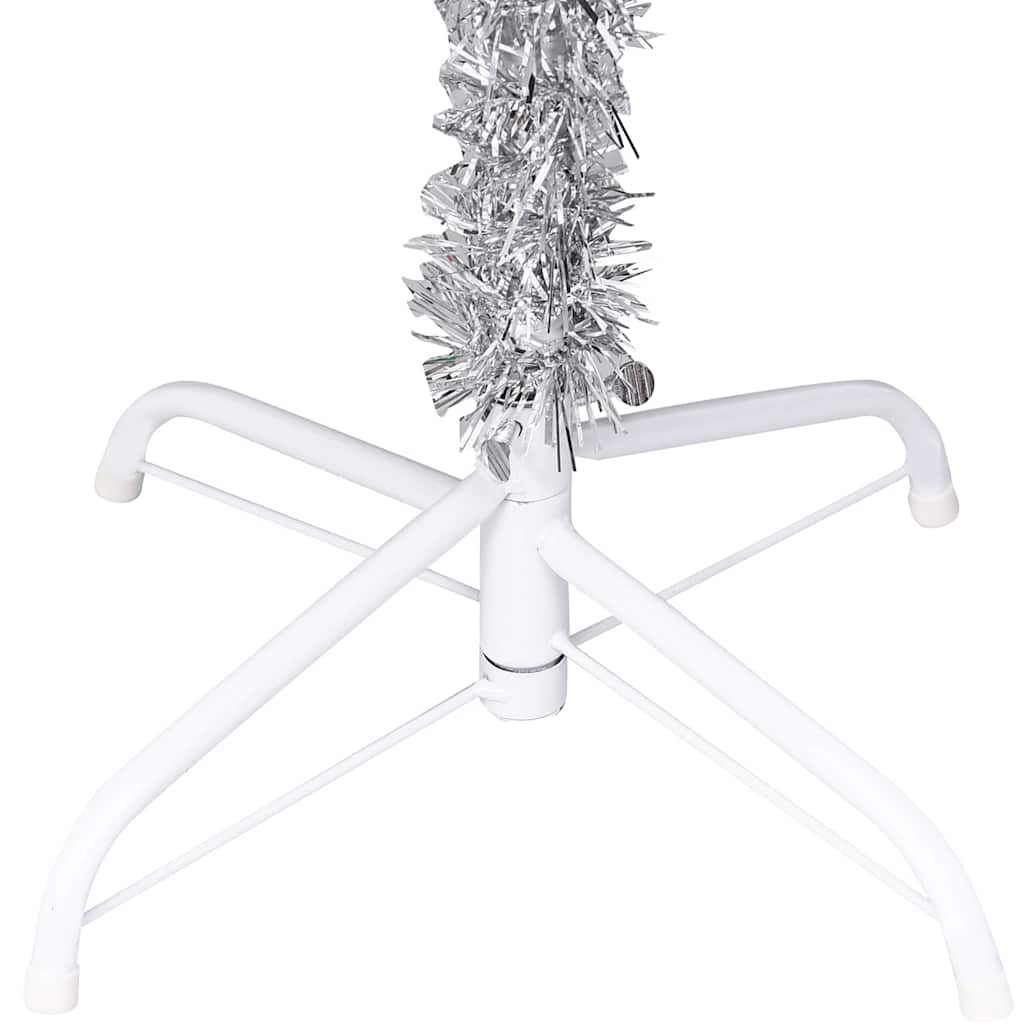 vidaXL Künstlicher Weihnachtsbaum Beleuchtung & Kugeln Silber 120 cm