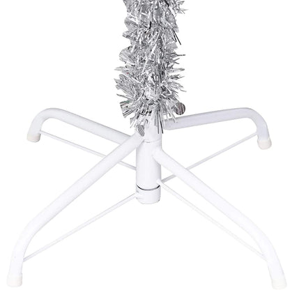 vidaXL Künstlicher Weihnachtsbaum Beleuchtung & Kugeln Silber 120 cm