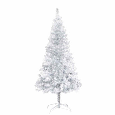 vidaXL Künstlicher Weihnachtsbaum Beleuchtung & Kugeln Silber 150 cm