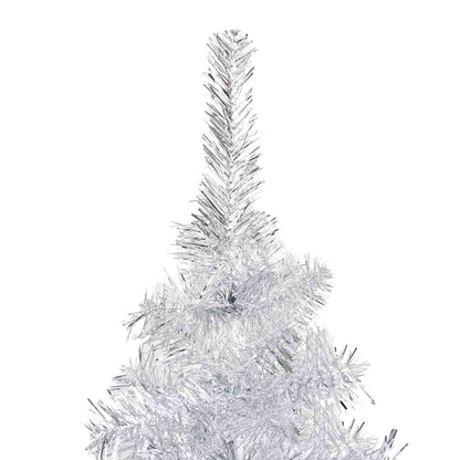 vidaXL Künstlicher Weihnachtsbaum Beleuchtung & Kugeln Silber 150 cm