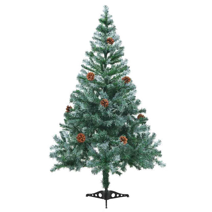 vidaXL Weihnachtsbaum Gefrostet mit Beleuchtung Kugeln Zapfen 150 cm