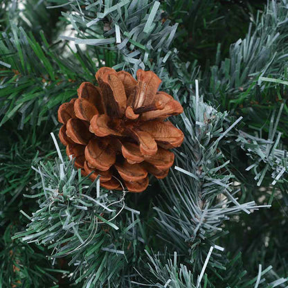 vidaXL Künstlicher Weihnachtsbaum mit Beleuchtung Kugeln Zapfen 180 cm