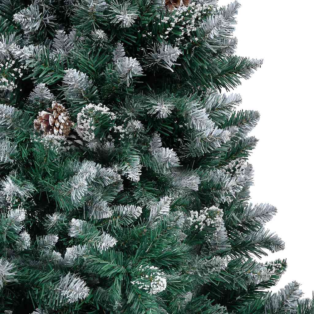 vidaXL Künstlicher Weihnachtsbaum mit LEDs Kugeln Zapfen 150 cm