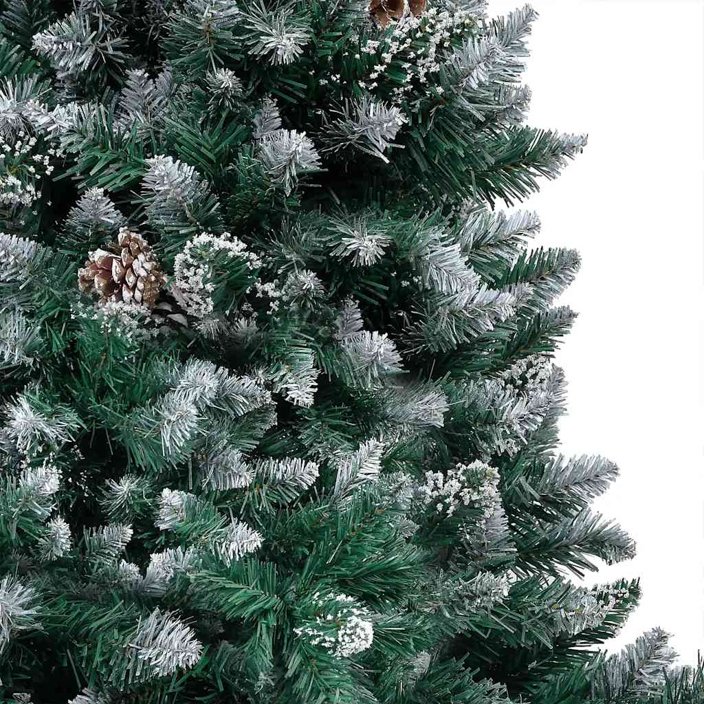 vidaXL Künstlicher Weihnachtsbaum mit LEDs Kugeln Zapfen 180 cm