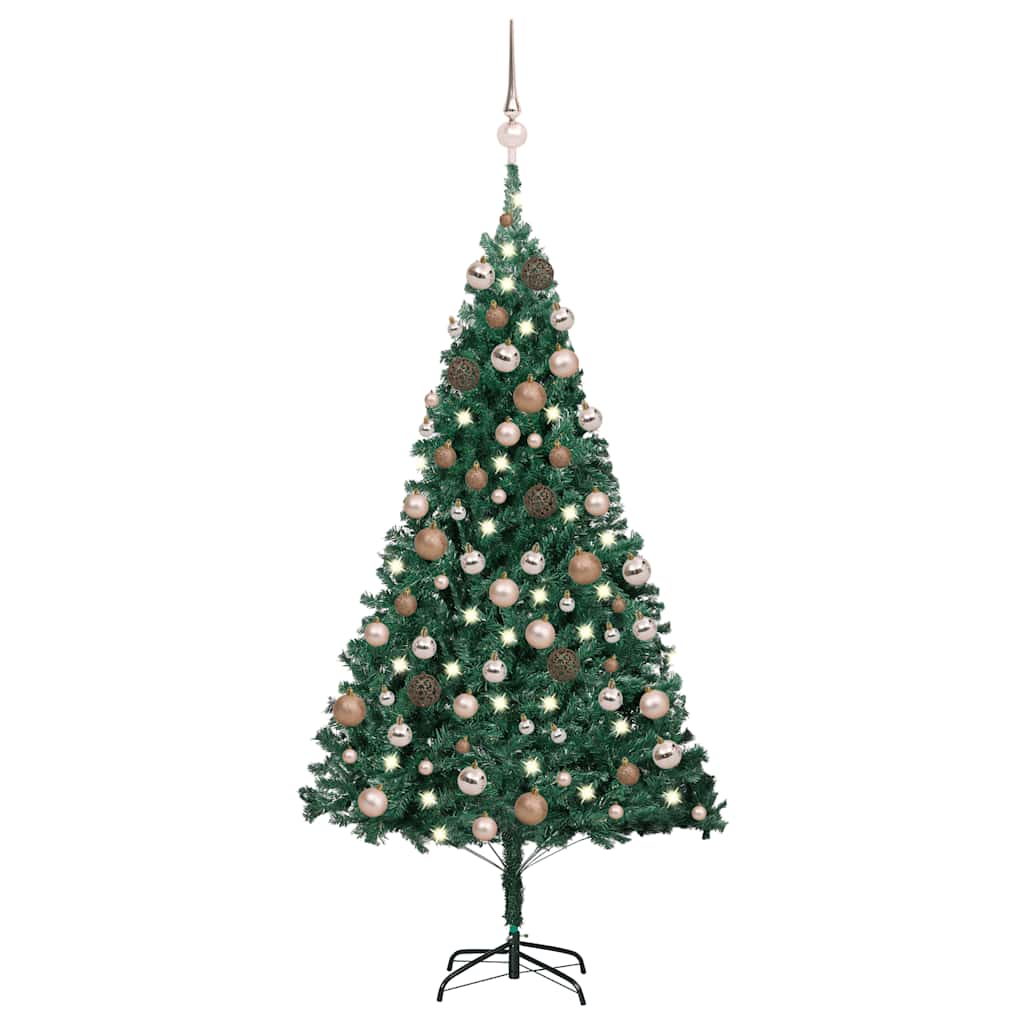 vidaXL Künstlicher Weihnachtsbaum mit Beleuchtung & Kugeln Grün 120 cm