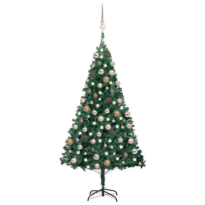 vidaXL Künstlicher Weihnachtsbaum mit Beleuchtung & Kugeln Grün 150 cm