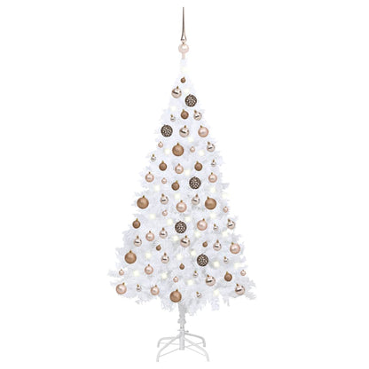 vidaXL Künstlicher Weihnachtsbaum mit Beleuchtung & Kugeln Weiß 120 cm