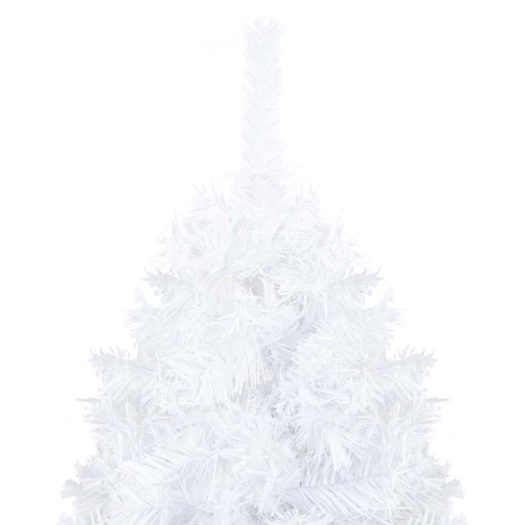 vidaXL Sapin de Noël artificiel avec lumières et boules Blanc 150 cm