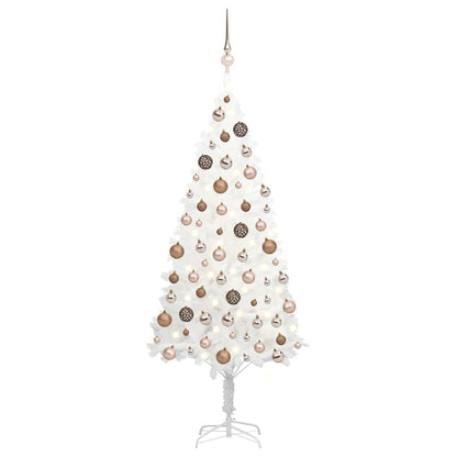 vidaXL Künstlicher Weihnachtsbaum mit Beleuchtung & Kugeln Weiß 150 cm