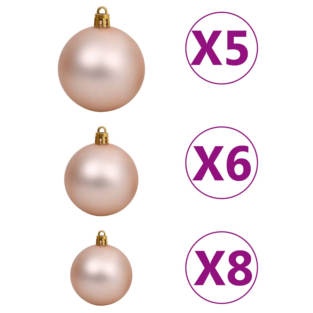 vidaXL Künstlicher Weihnachtsbaum mit Beleuchtung & Kugeln Weiß 150 cm