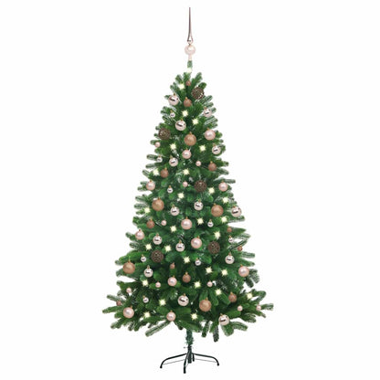 vidaXL Künstlicher Weihnachtsbaum mit Beleuchtung & Kugeln 180 cm Grün