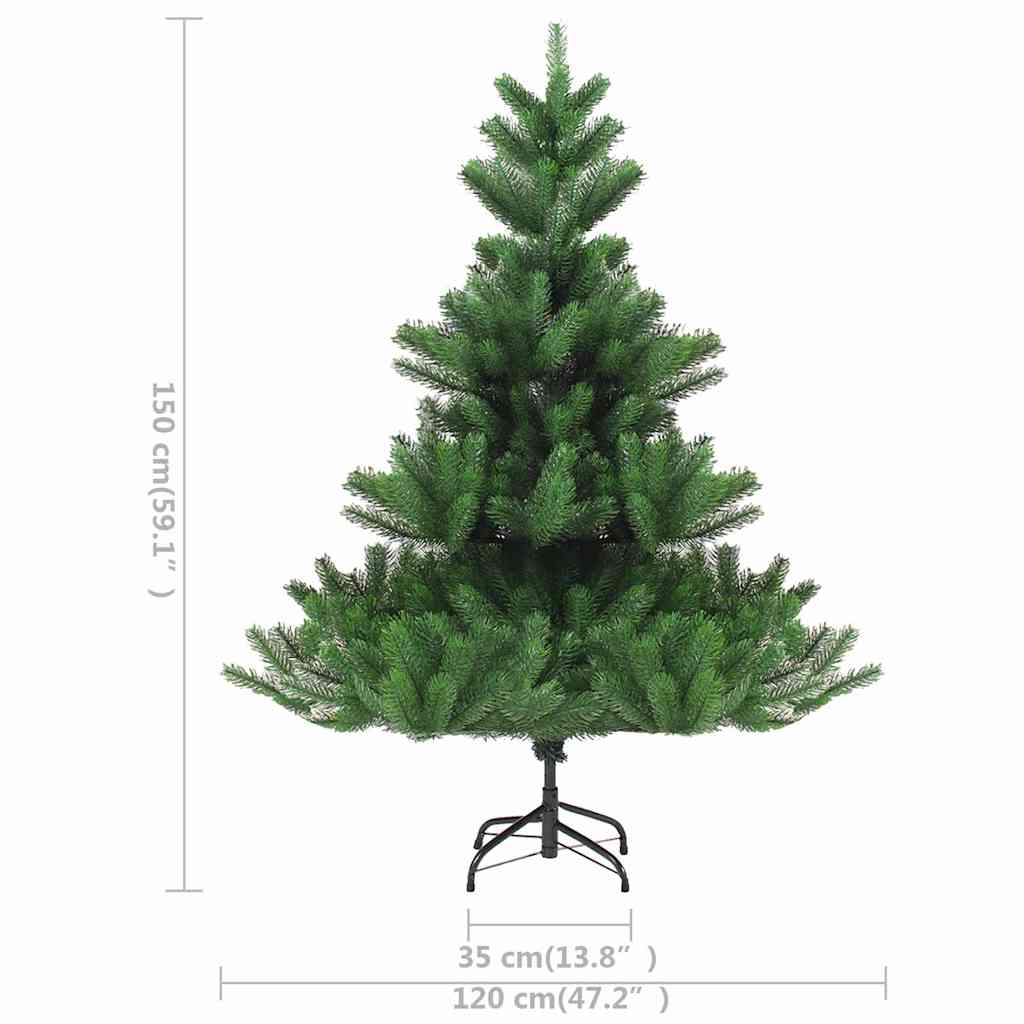 vidaXL Sapin de Noël artificiel Nordmann avec LED et boules Vert 150 cm