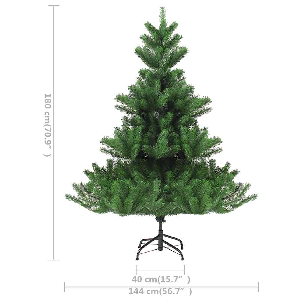 vidaXL Künstlicher Weihnachtsbaum Nordmann LED & Kugeln Grün 180 cm