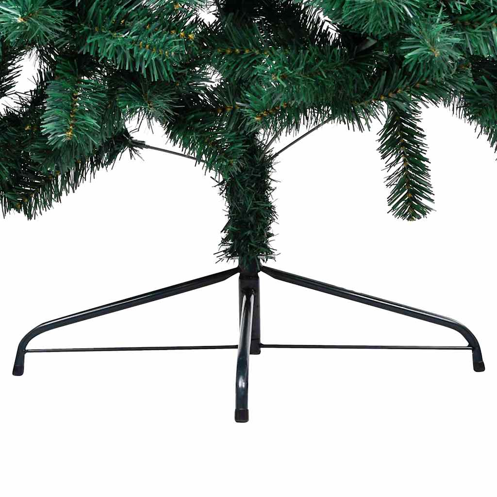 vidaXL Künstlicher Halb-Weihnachtsbaum Beleuchtung Kugeln Grün 180 cm