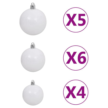 vidaXL Künstlicher Halb-Weihnachtsbaum Beleuchtung Kugeln Grün 180 cm