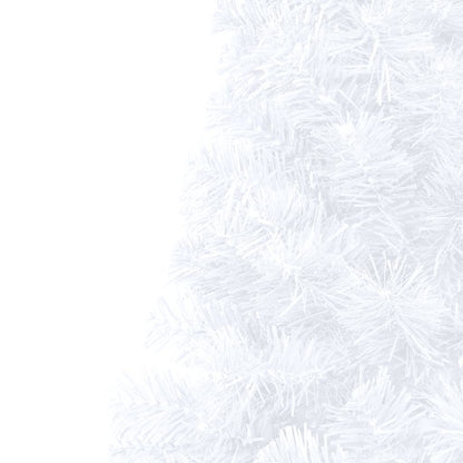 vidaXL Künstlicher Halb-Weihnachtsbaum Beleuchtung Kugeln Weiß 150 cm