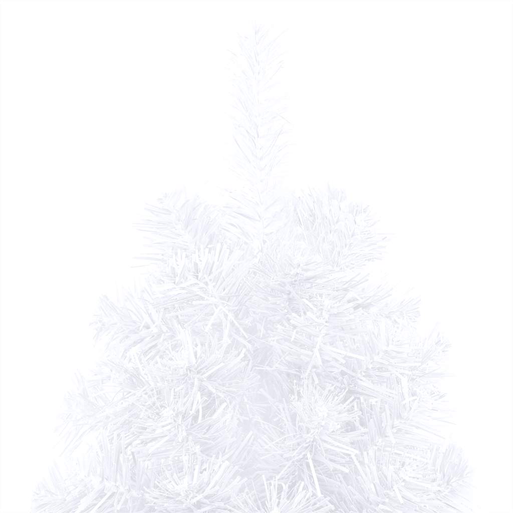vidaXL Künstlicher Halb-Weihnachtsbaum Beleuchtung Kugeln Weiß 150 cm