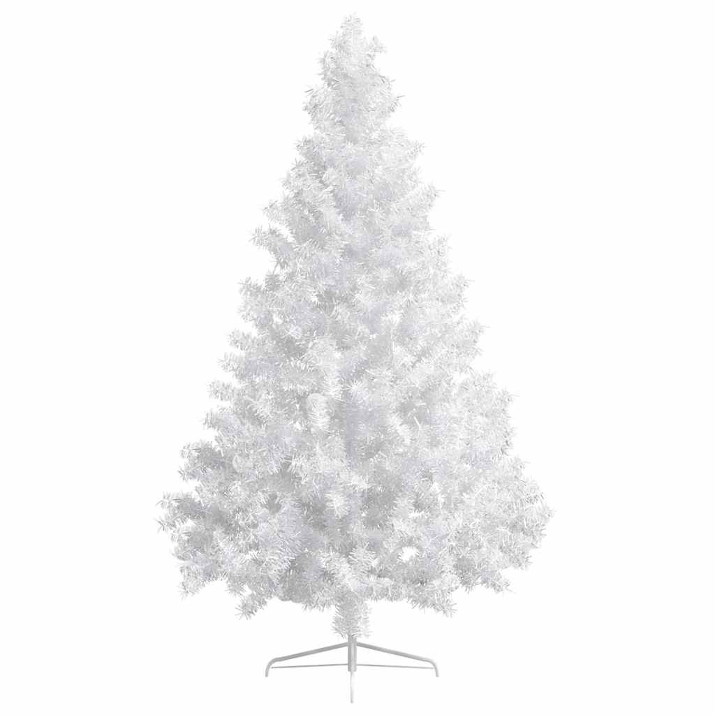 vidaXL Künstlicher Halb-Weihnachtsbaum Beleuchtung Kugeln Weiß 180 cm