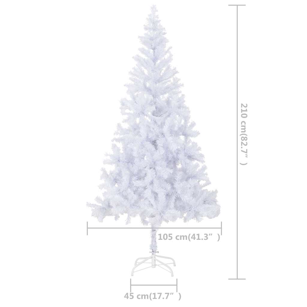 vidaXL Sapin de Noël artificiel éclairage boules 210 cm 910 branches