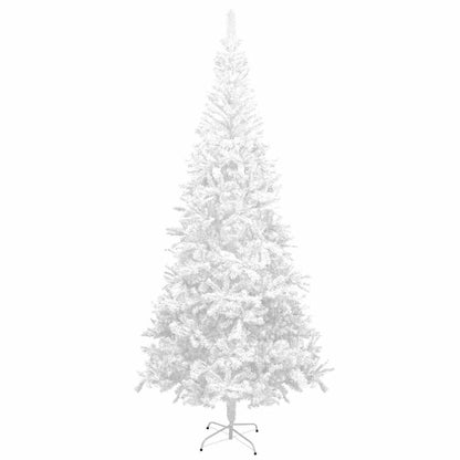 vidaXL Sapin de Noël artificiel avec lumières et boules L 240 cm Blanc