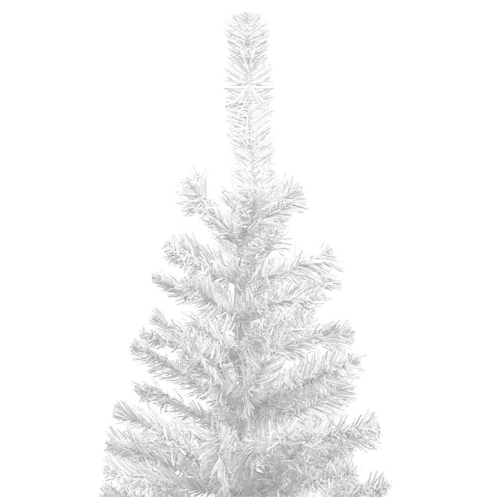vidaXL Sapin de Noël artificiel avec lumières et boules L 240 cm Blanc