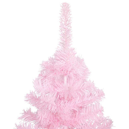 vidaXL Sapin de Noël artificiel avec lumières et boules rose 120cm