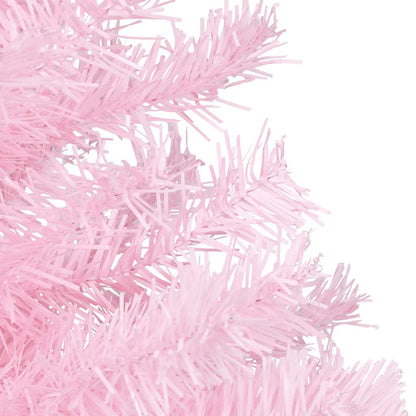 vidaXL Sapin de Noël artificiel avec lumières et boules rose 120cm