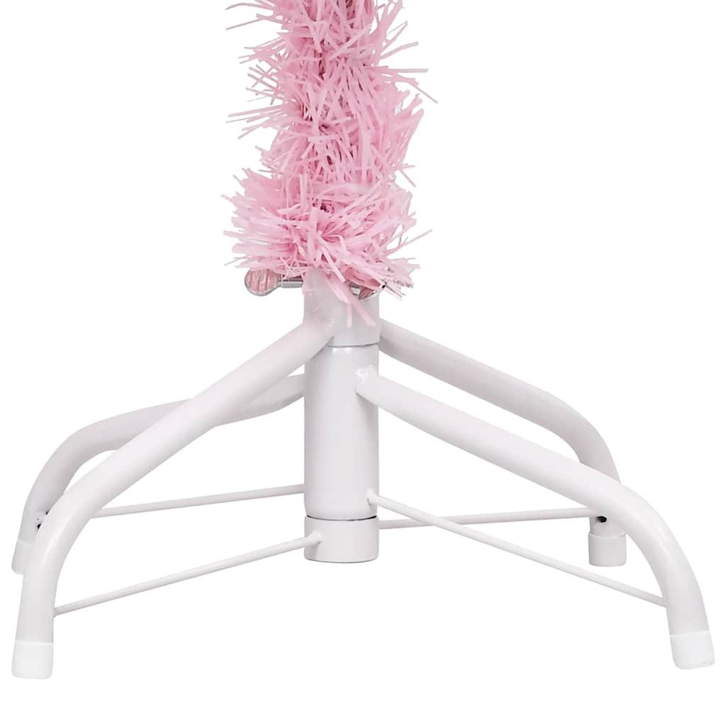 vidaXL Sapin de Noël artificiel avec lumières et boules rose 120cm