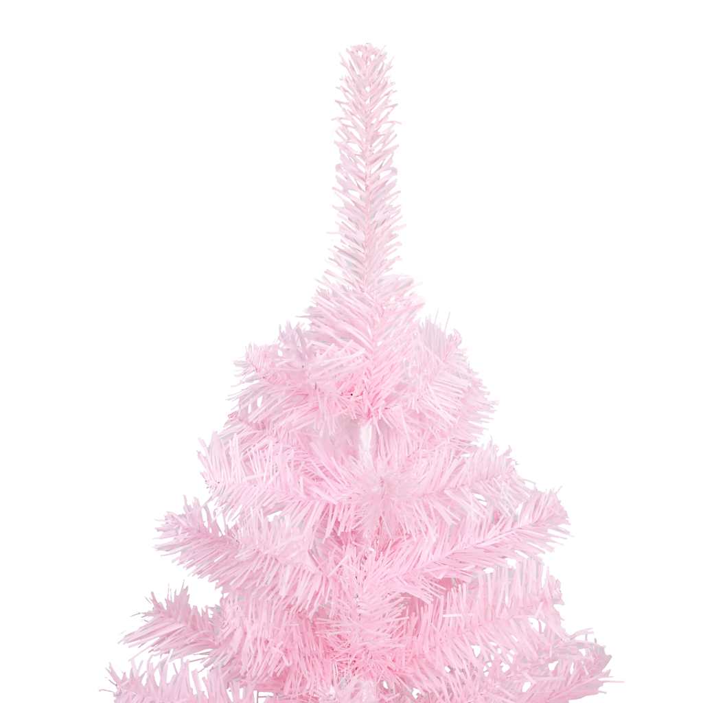 vidaXL Sapin de Noël artificiel avec lumières et boules rose 150 cm