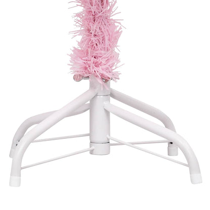 vidaXL Sapin de Noël artificiel avec lumières et boules rose 150 cm
