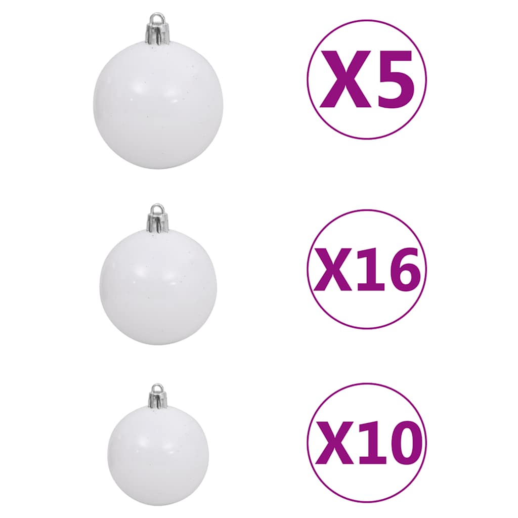 vidaXL Künstlicher Weihnachtsbaum mit Beleuchtung & Kugeln Rosa 240cm