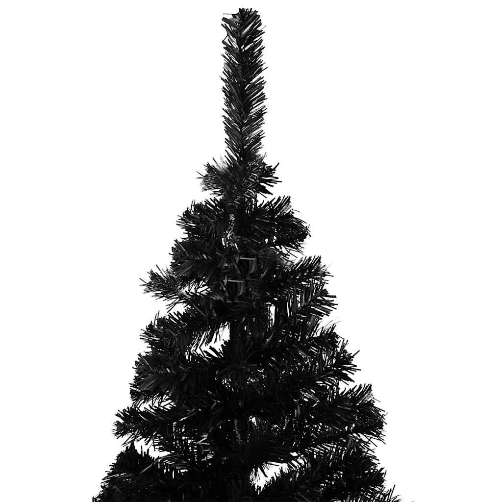 vidaXL Sapin de Noël artificiel avec lumières et boules Noir 120 cm