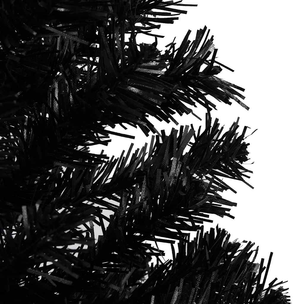vidaXL Sapin de Noël Artificiel Lumineux et Boules Noir 180 cm